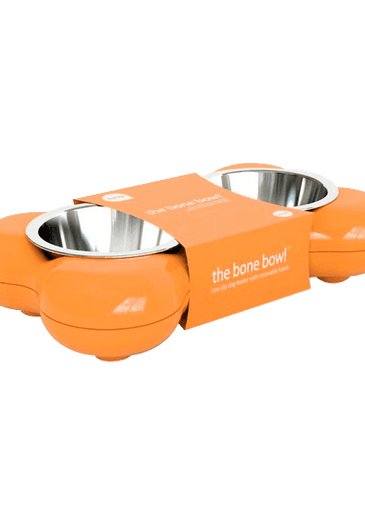 Hing Designs The Bone Bowl with Non Slip Rubber Feet and Dishwasher Safe Removable Stainless Steel Bowls Pink