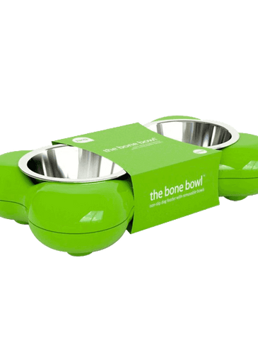 Hing Designs The Bone Bowl with Non Slip Rubber Feet and Dishwasher Safe Removable Stainless Steel Bowls Pink