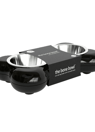 Hing Designs The Bone Bowl with Non Slip Rubber Feet and Dishwasher Safe Removable Stainless Steel Bowls Pink