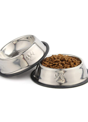 Qpey Pet Food Bowl Stainless Steel